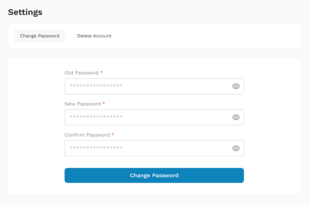 Change Password Page